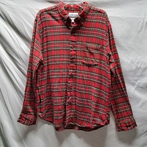 Saddlebred ClassicFit Red Tartan Plaid button down long sleeveFlannel shirt  XL